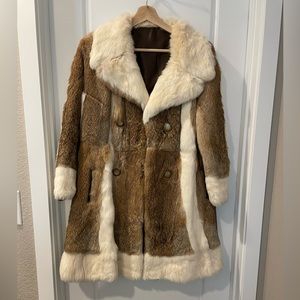 Real rabbit fur coat with silk lining